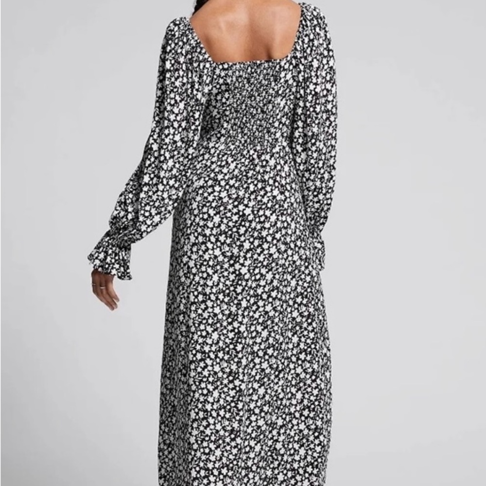 & Other Stories Black and White Double Puffed Sleeves Maxi Dress - Picture 2 of 7